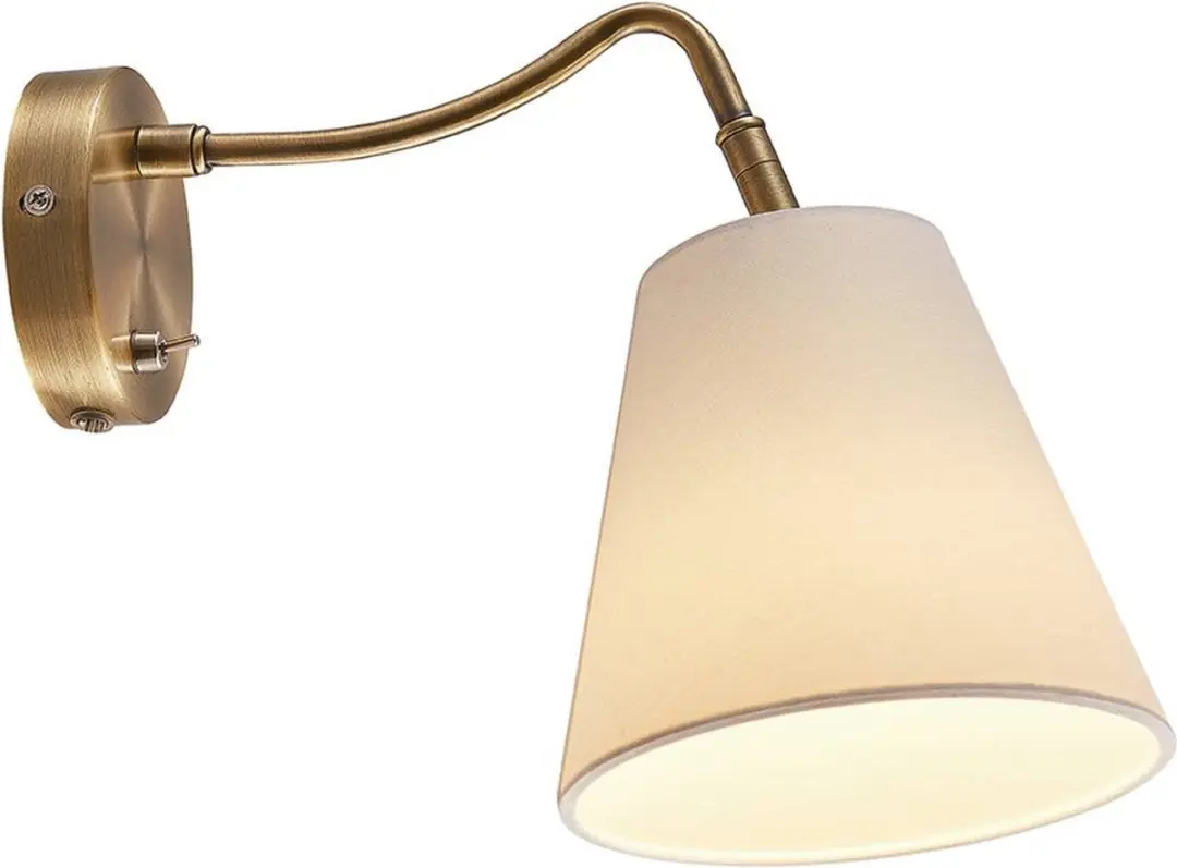 Lindby Wandlamp E14 Antiek Messing/Wit - 27,5 cm
