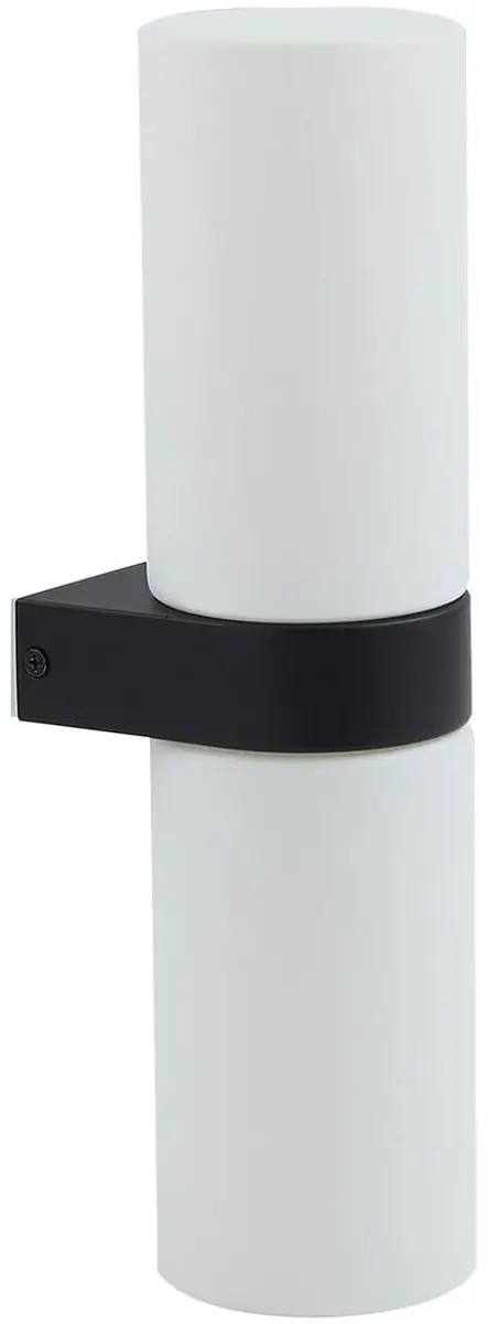 Lucande Wandlamp 2-lichts Glas Staal - E14 - Zwart/Wit