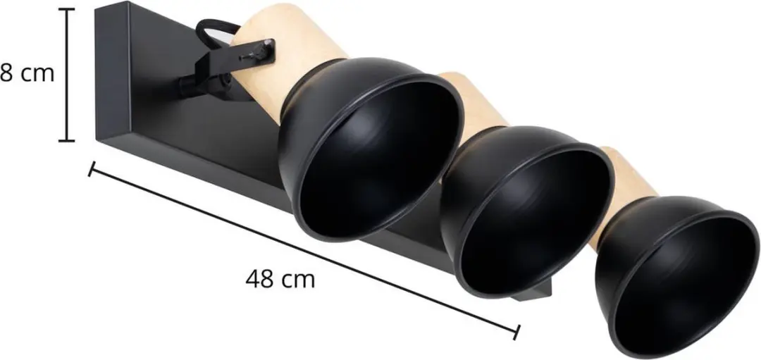Lindby Buitenspot 3-lichts E14 - 40W - Zwart/Hout
