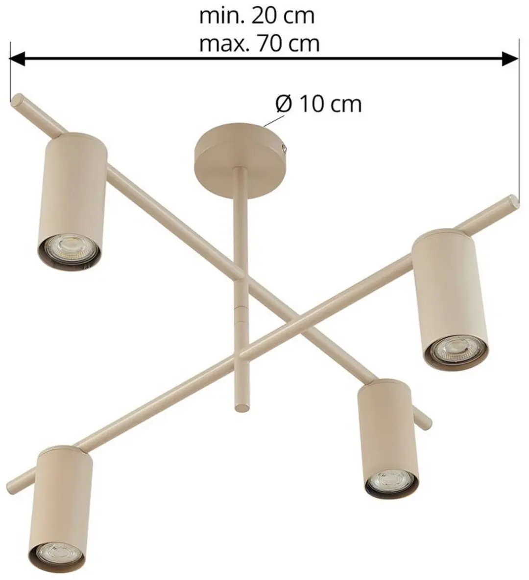 Lindby Plafondlamp 4x GU10 10W - Beige