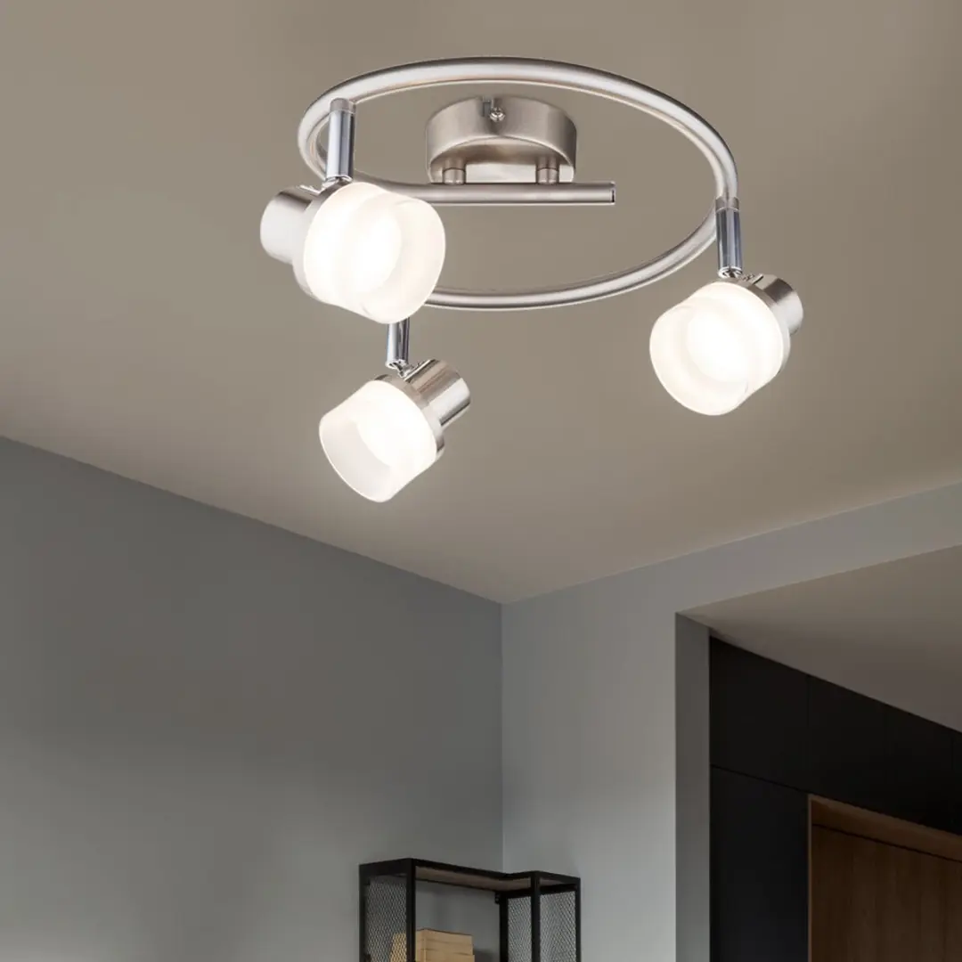 Globo Plafondlamp Spotverlichting 3x3,5W Warm Wit - Chroom