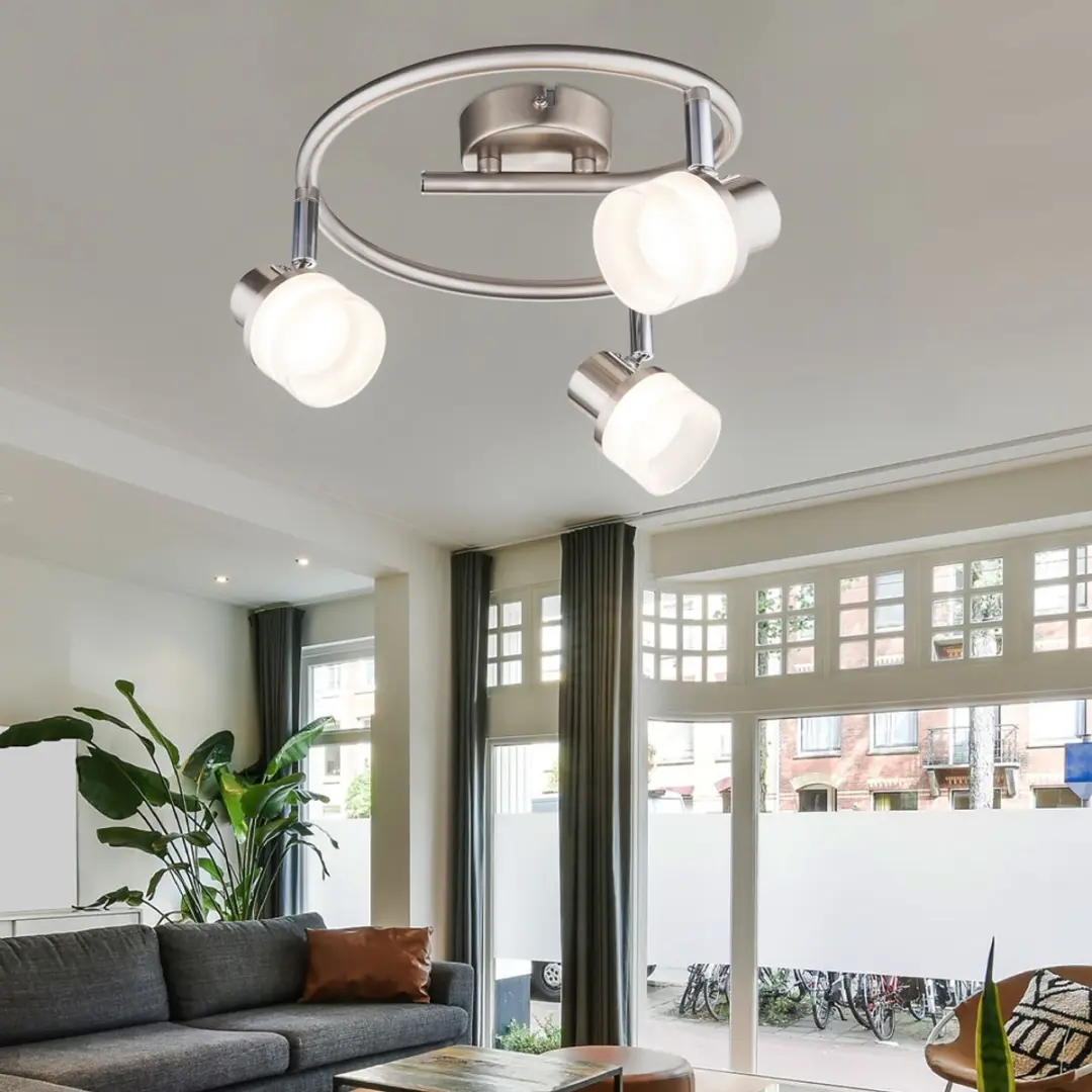 Globo Plafondlamp Spotverlichting 3x3,5W Warm Wit - Chroom