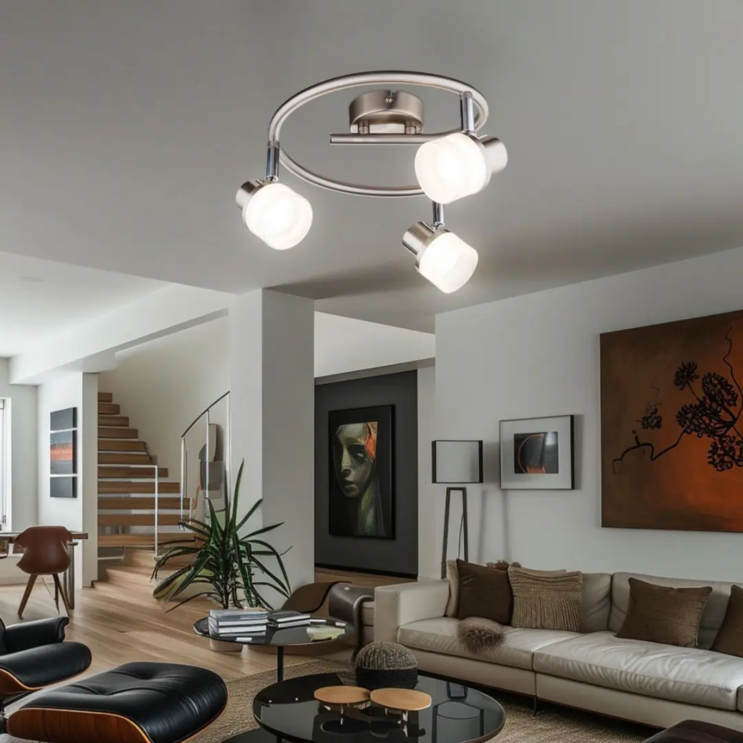 Globo Plafondlamp Spotverlichting 3x3,5W Warm Wit - Chroom