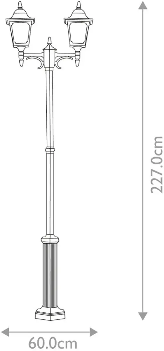 Elstead Lighting Chapel LED Tuinpilaar - 2x E27 60W - IP44 - Zwart
