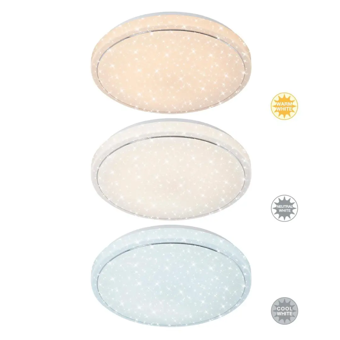 Briloner STAR Plafonnière LED 18W - D38,5cm - Wit - Afstandsbediening