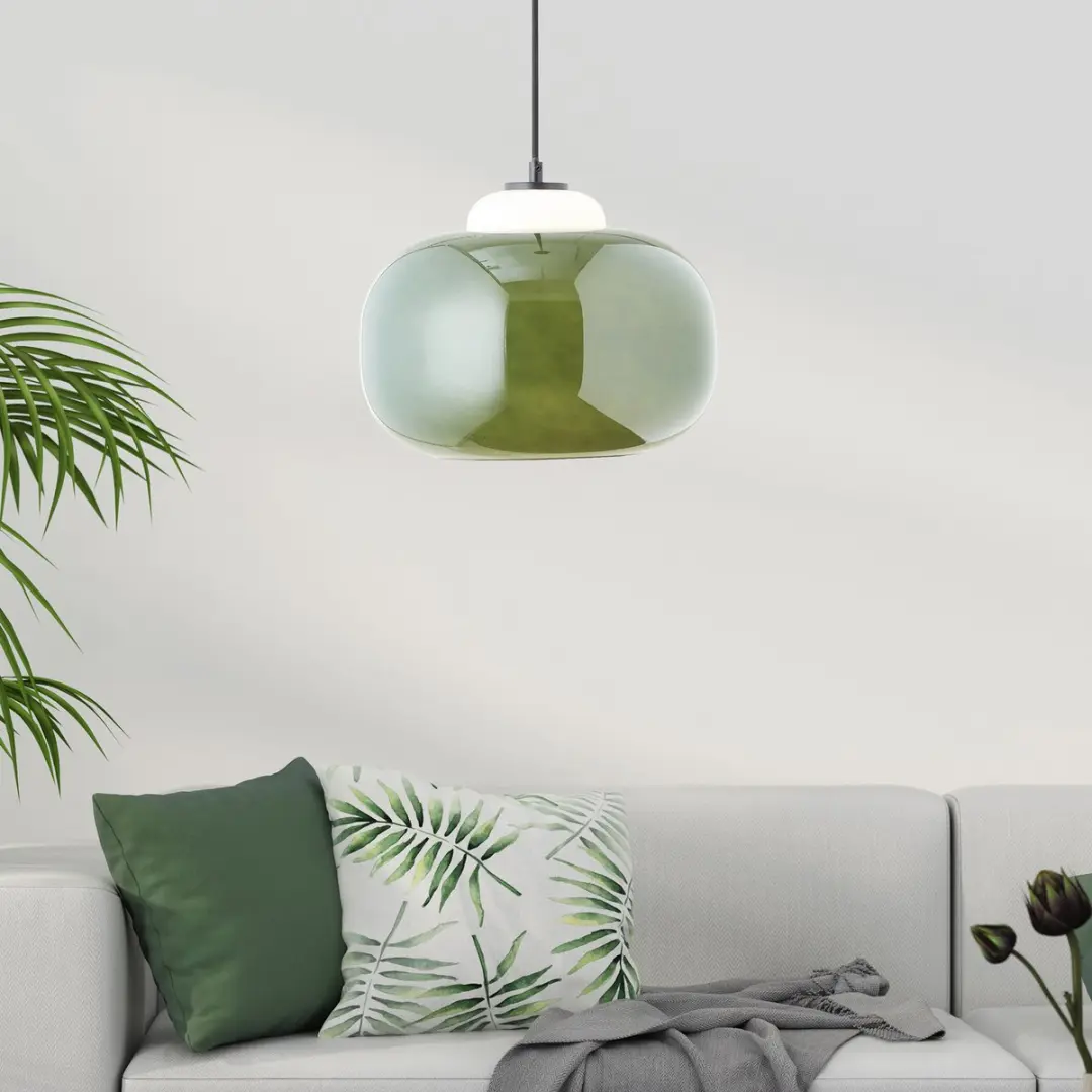 Brilliant Blop Hanglamp 30cm - Groen Glas/Metalen - E27 60W