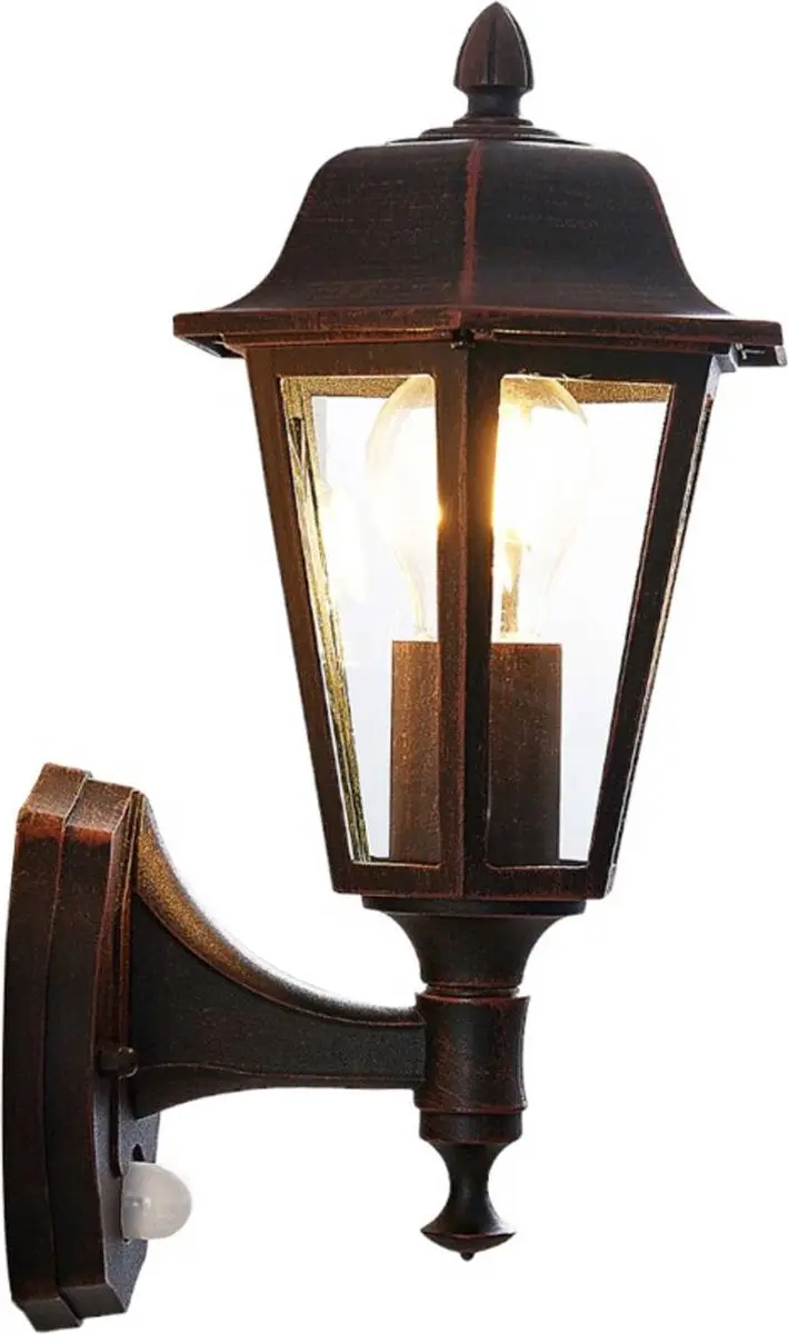 Lindby Wandlamp Buiten 1 Licht E27 - Zwart-Roest