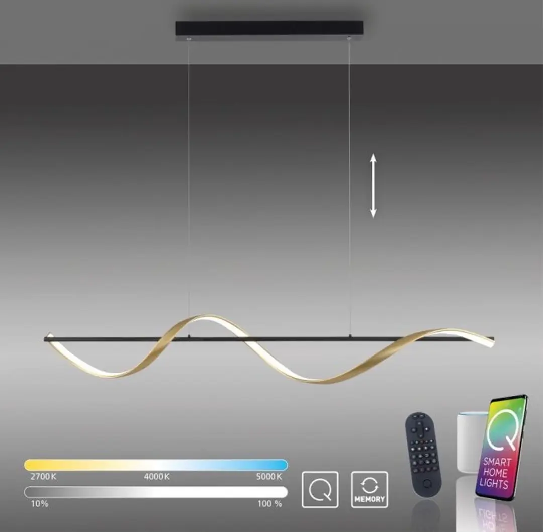 Paul Neuhaus Q-Swing Smart Hanglamp 24W - Antraciet & Goud