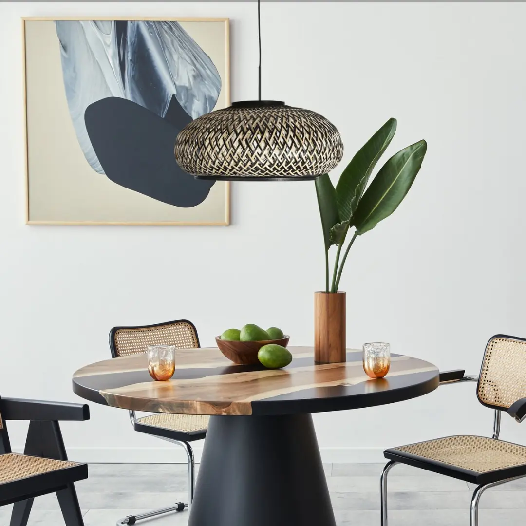 Steinhauer NoxLight 4476ZW Hanglamp - Bamboe zwart/naturel - Ø50cm - 40W