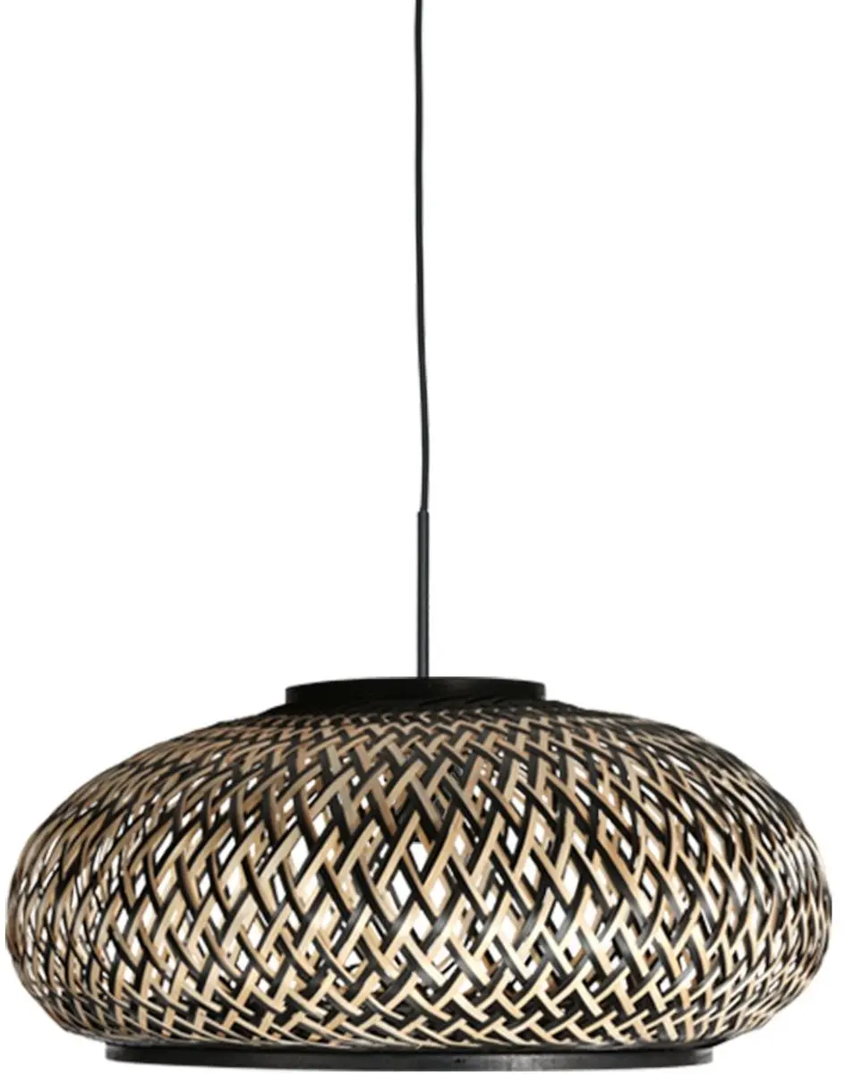 Steinhauer NoxLight 4476ZW Hanglamp - Bamboe zwart/naturel - Ø50cm - 40W