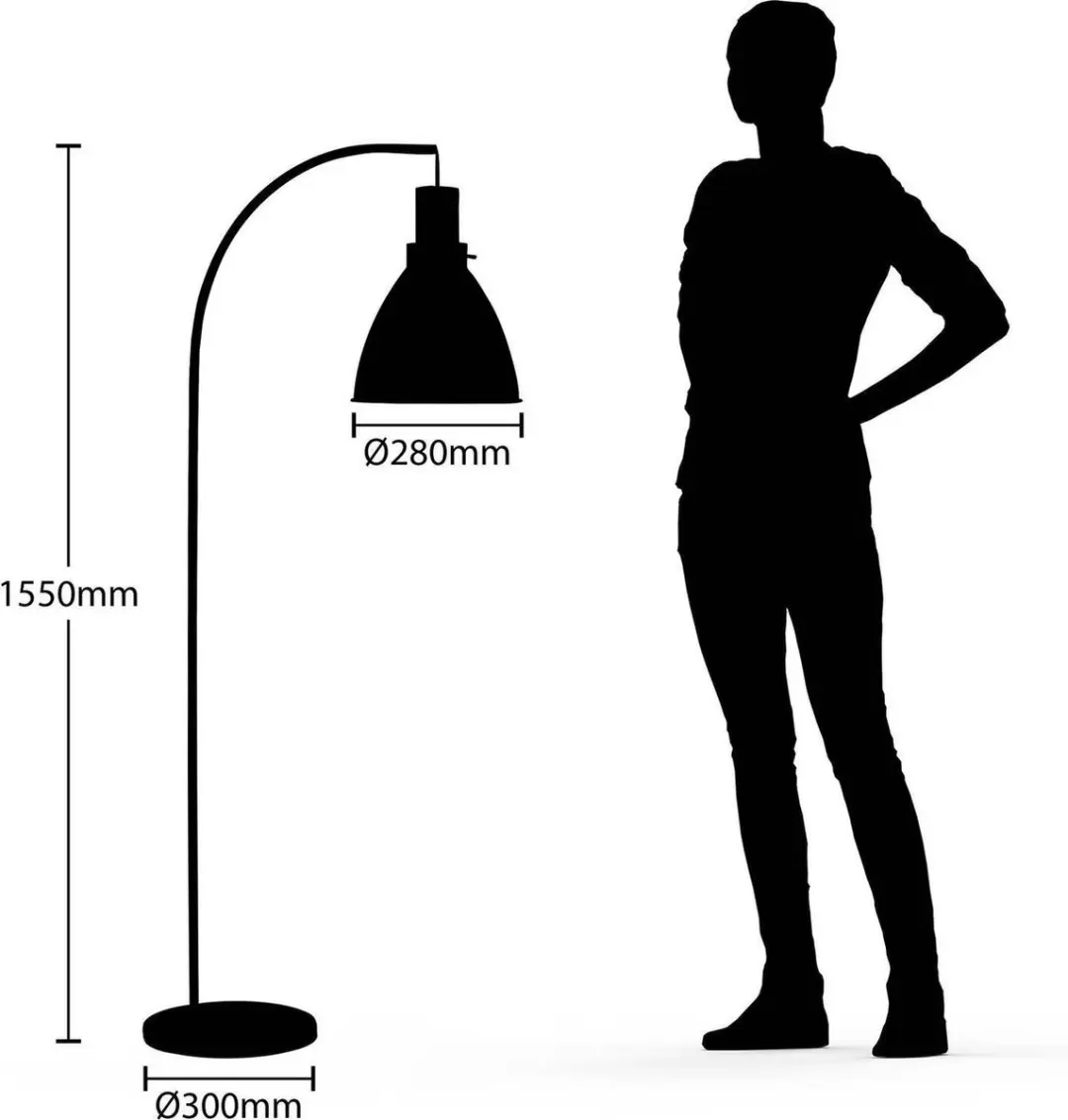 Lindby Vloerlamp IJzer Eucalyptushout 154cm