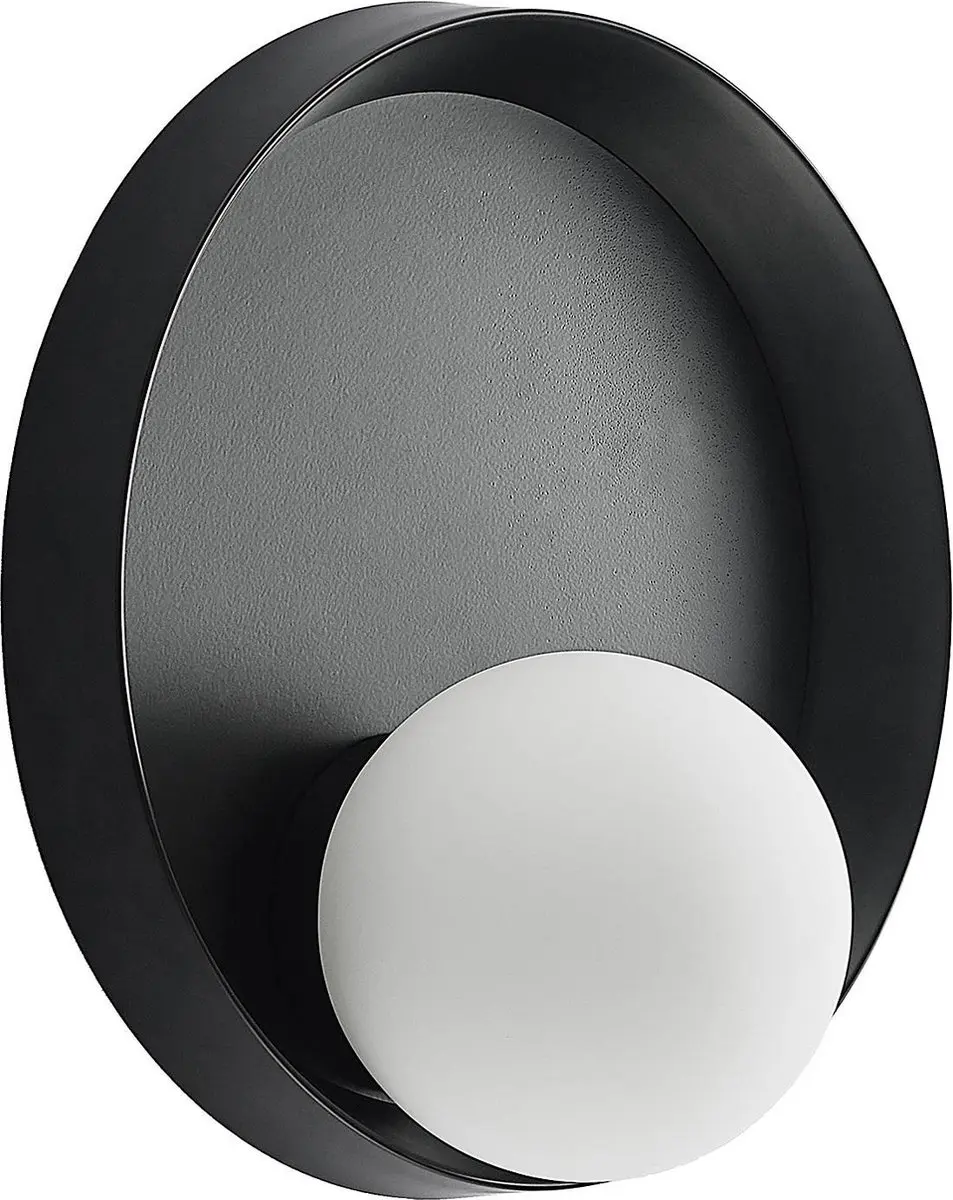 Lucande Wandlamp Design 1 Licht G9 - 30cm - Zwart Mat/Opaal Wit