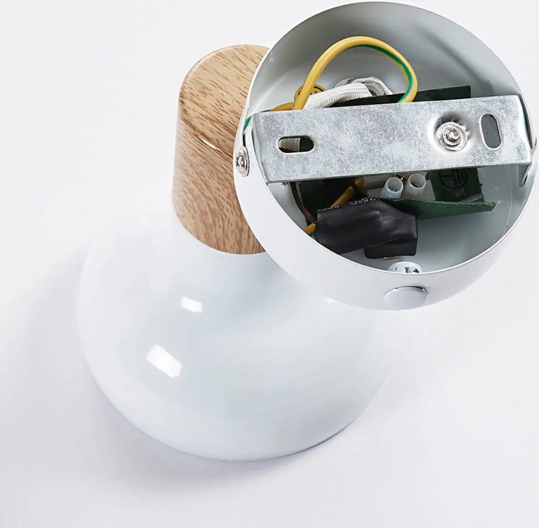 Lindby Buitenspot Metaal E14 40W - Wit/Licht Hout