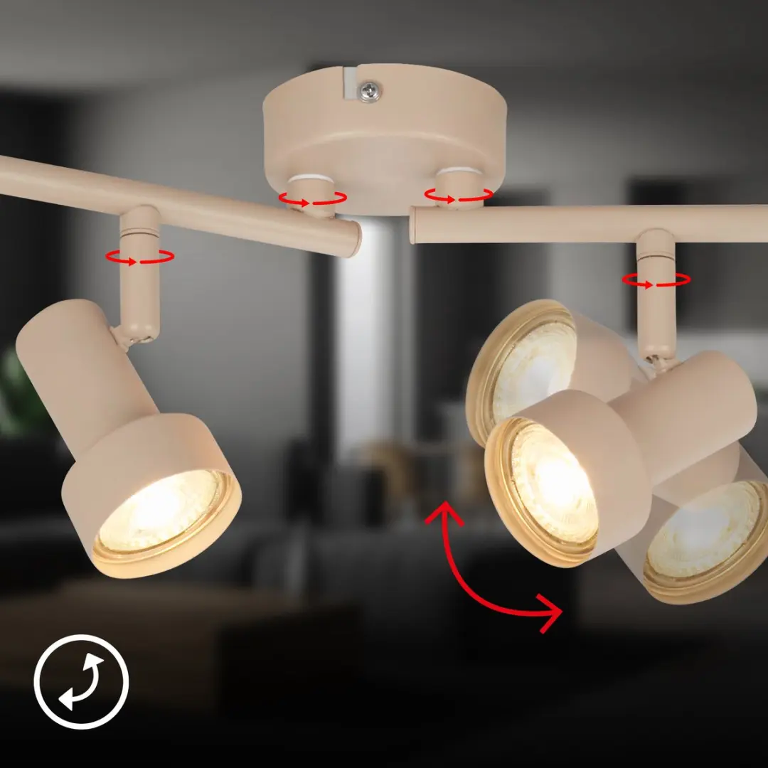 Briloner B.K.Licht Tapp Opbouwspot 4x GU10 - Beige