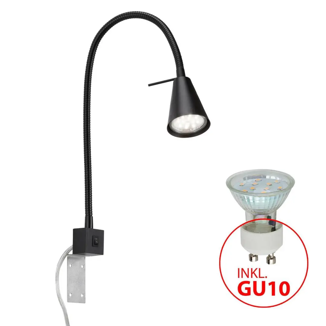 Briloner Tuso Wandlamp GU10 - 2x Warm Wit 3000K - Zwart
