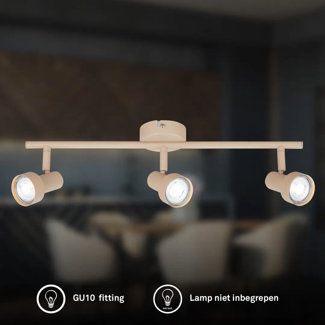 Briloner BKLicht Tapp Opbouwspot 3x GU10 - Beige