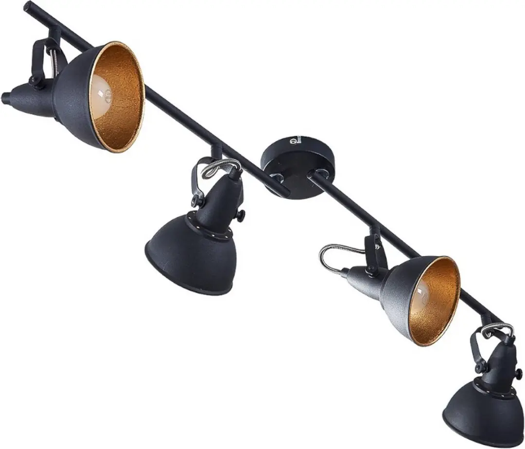 Lindby Buitenspot 4-Licht Metaal E14 - Zwart/Goud