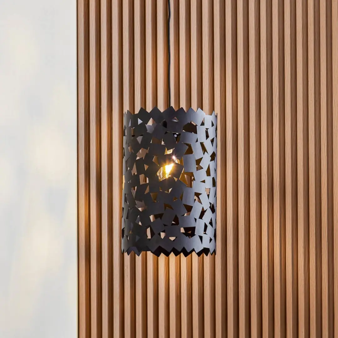 Lucande Hanglamp IJzer 1 Licht E27 - 37,5 cm - Zwart