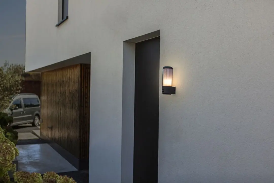 Lutec Heros Wandlamp E27 Sensor - Donkergrijs
