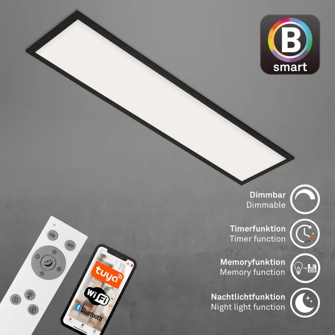 Briloner Piatto S LED Plafonnière 28W - 3000 Lm - Zwart