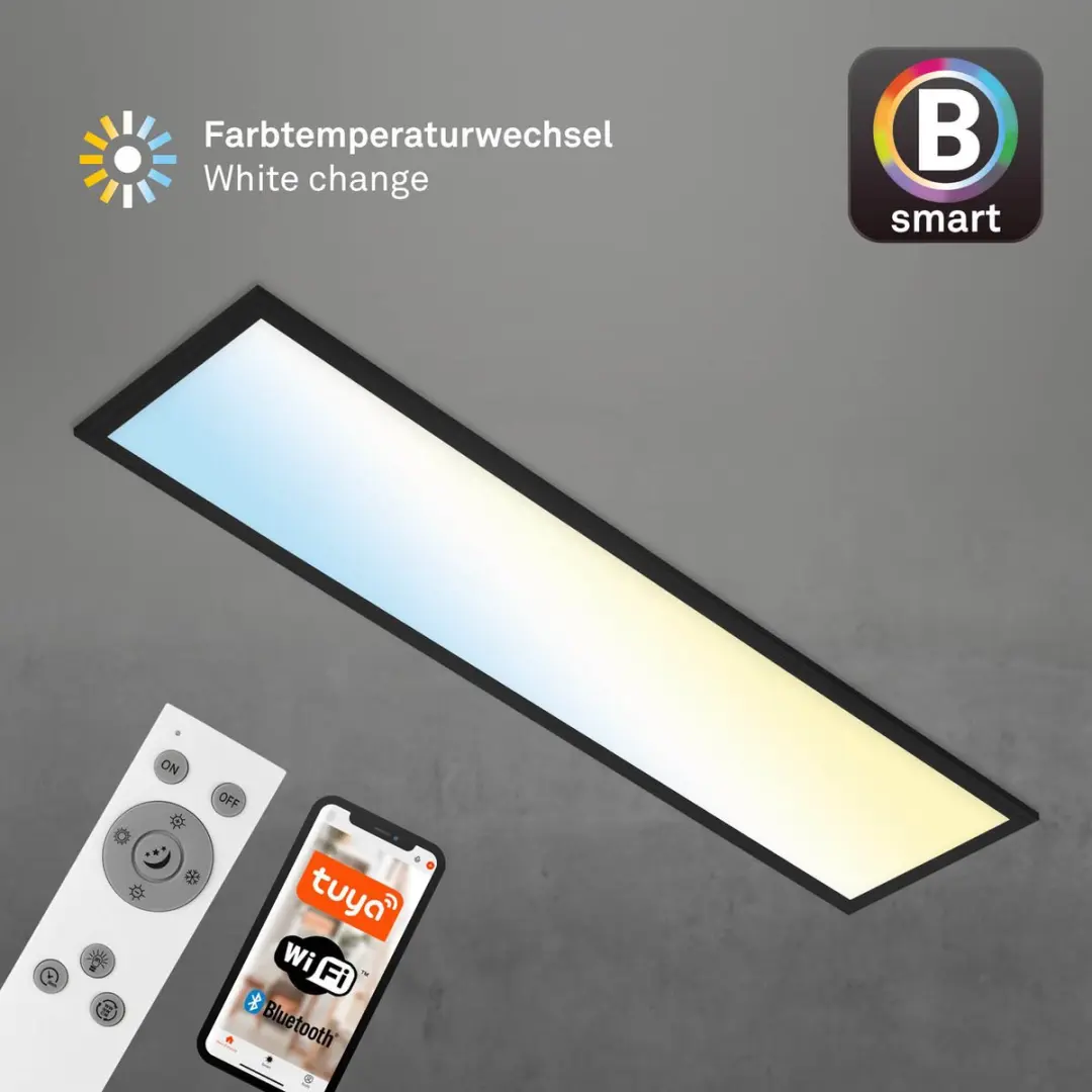 Briloner Piatto S LED Plafonnière 28W - 3000 Lm - Zwart