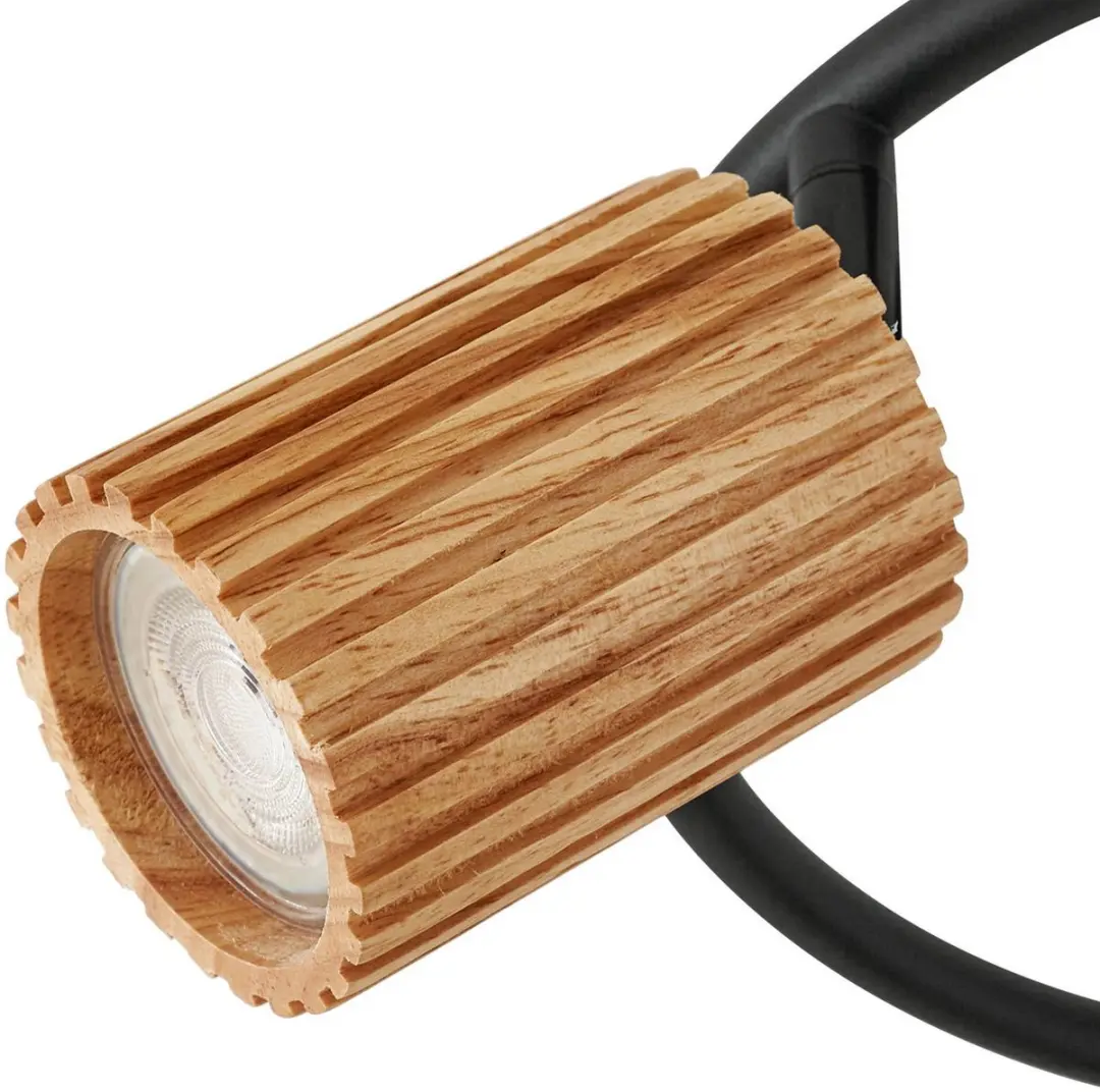 Lindby Buitenspot 3-lichts Houtkleur/Zwart - 31cm