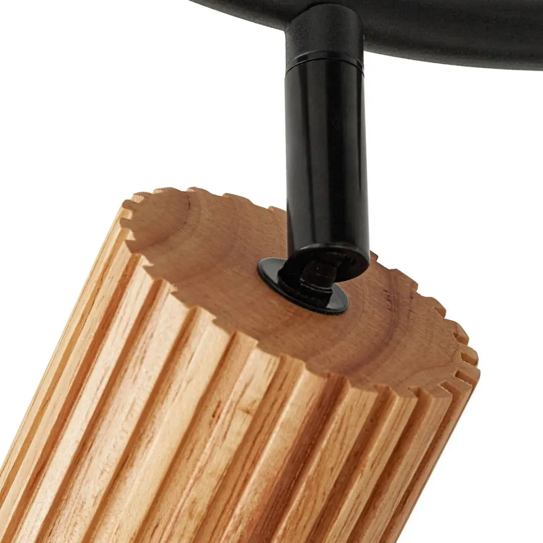 Lindby Buitenspot 3-lichts Houtkleur/Zwart - 31cm