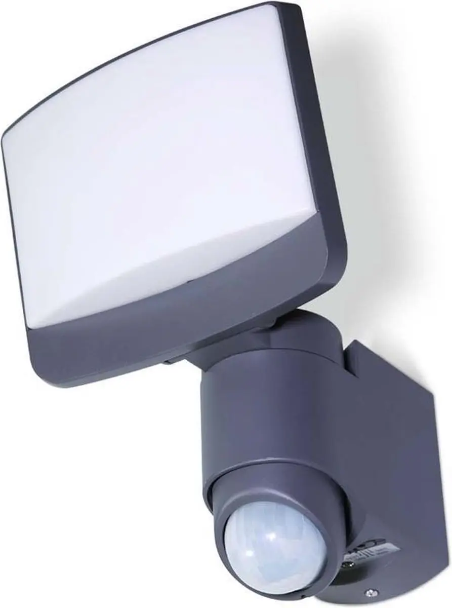 Lutec Sunshine LED Wandlamp Buiten - 1100 Lm 5000K - PIR Sensor - Donkergrijs
