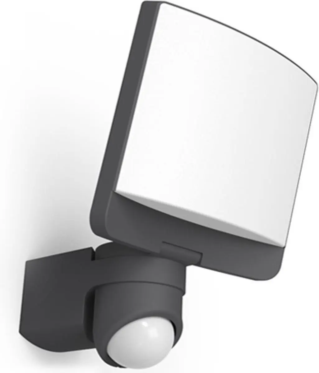Lutec Sunshine LED Wandlamp Buiten - 1100 Lm 5000K - PIR Sensor - Donkergrijs