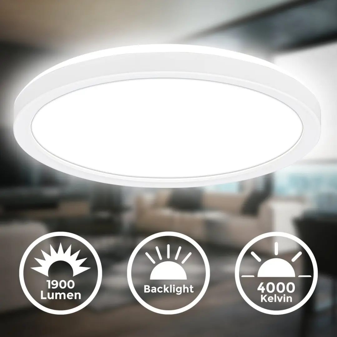 Briloner LED Plafondlamp 16W 4.000K - 24cm Wit