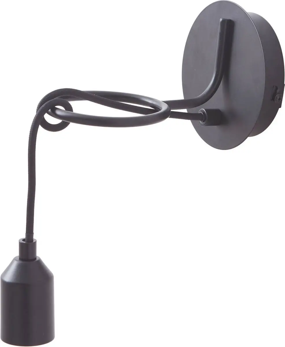 Lindby Wandlamp IJzer E27 - 1 Lichtpunt - 10 cm - Zwart