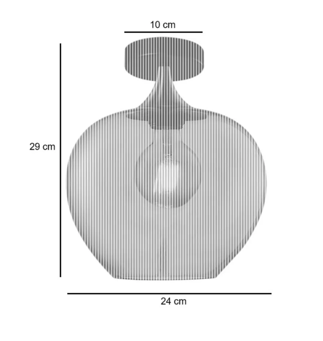 Freelight Fresu Plafondlamp E27 - Ø24cm - Amber/Goud/Zwart Glas