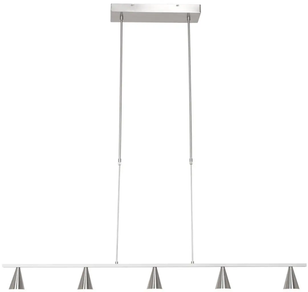 Steinhauer Vortex 3066ST Hanglamp - 5 Lichts - 85-145cm - Zilver
