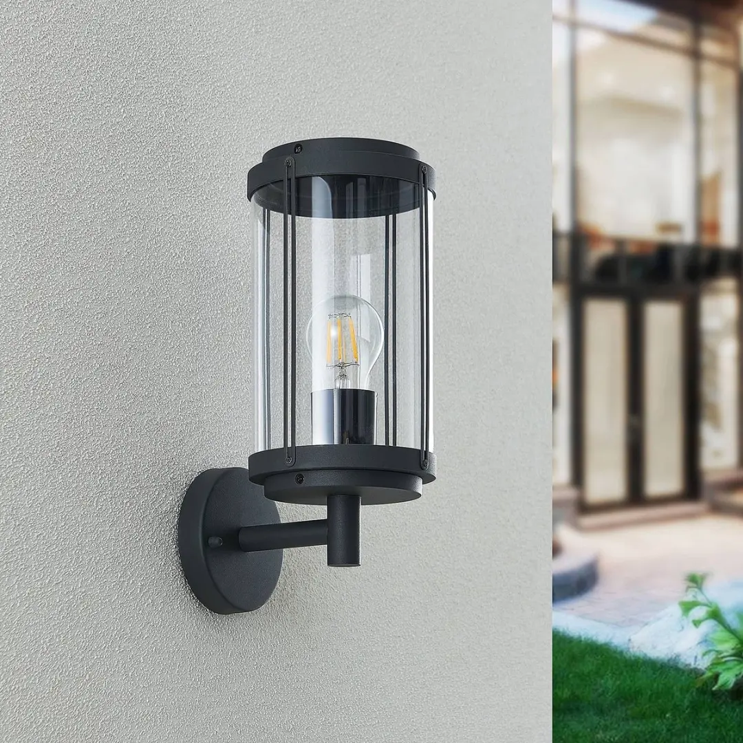 Lindby Wandlamp Buiten 1 Licht E27 - Donkergrijs