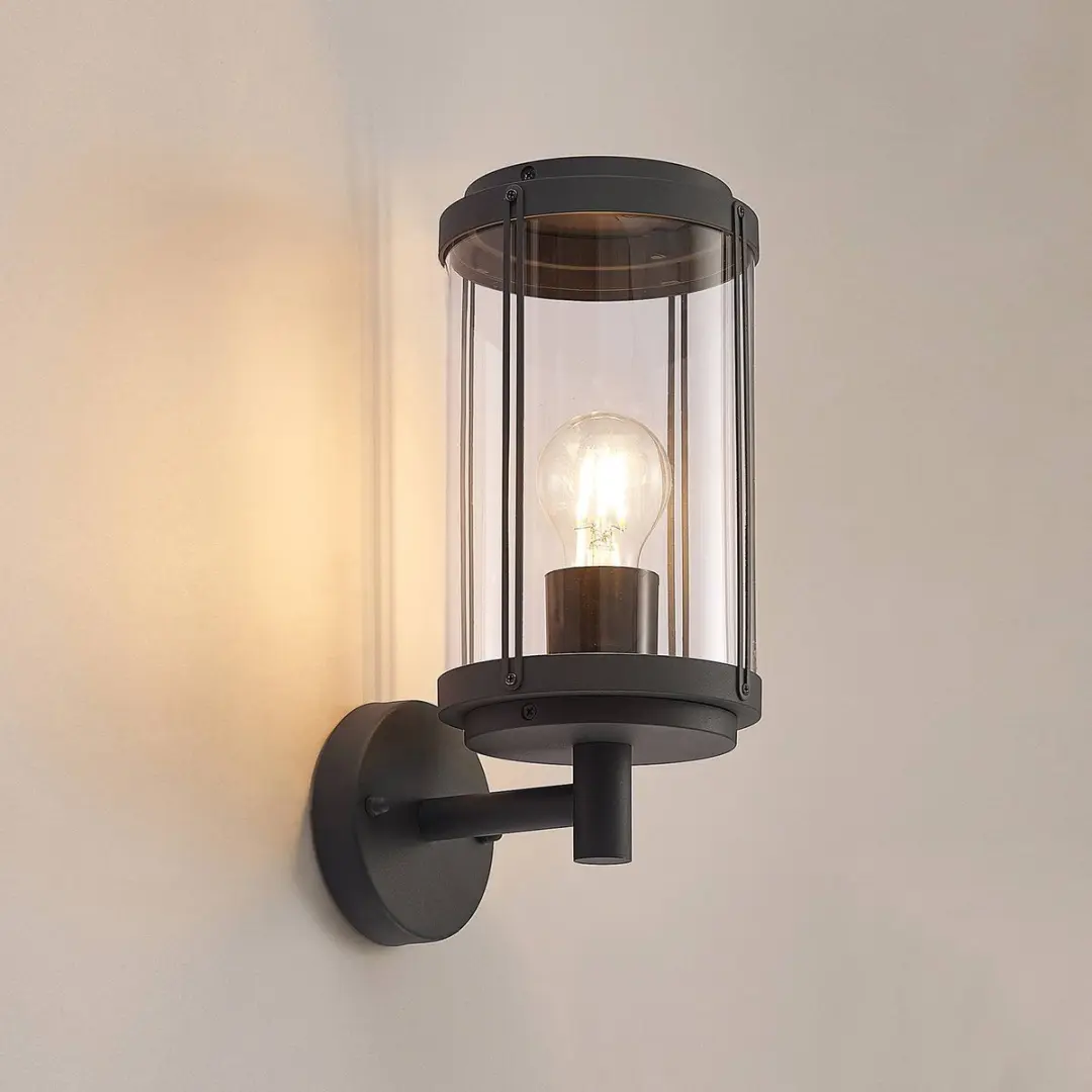 Lindby Wandlamp Buiten 1 Licht E27 - Donkergrijs
