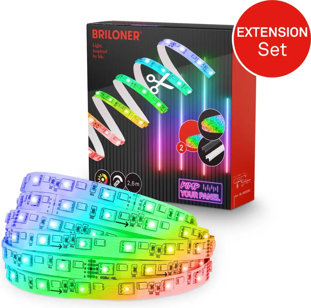 Briloner Pimp your Panel LED Strip Uitbreiding 2,6m