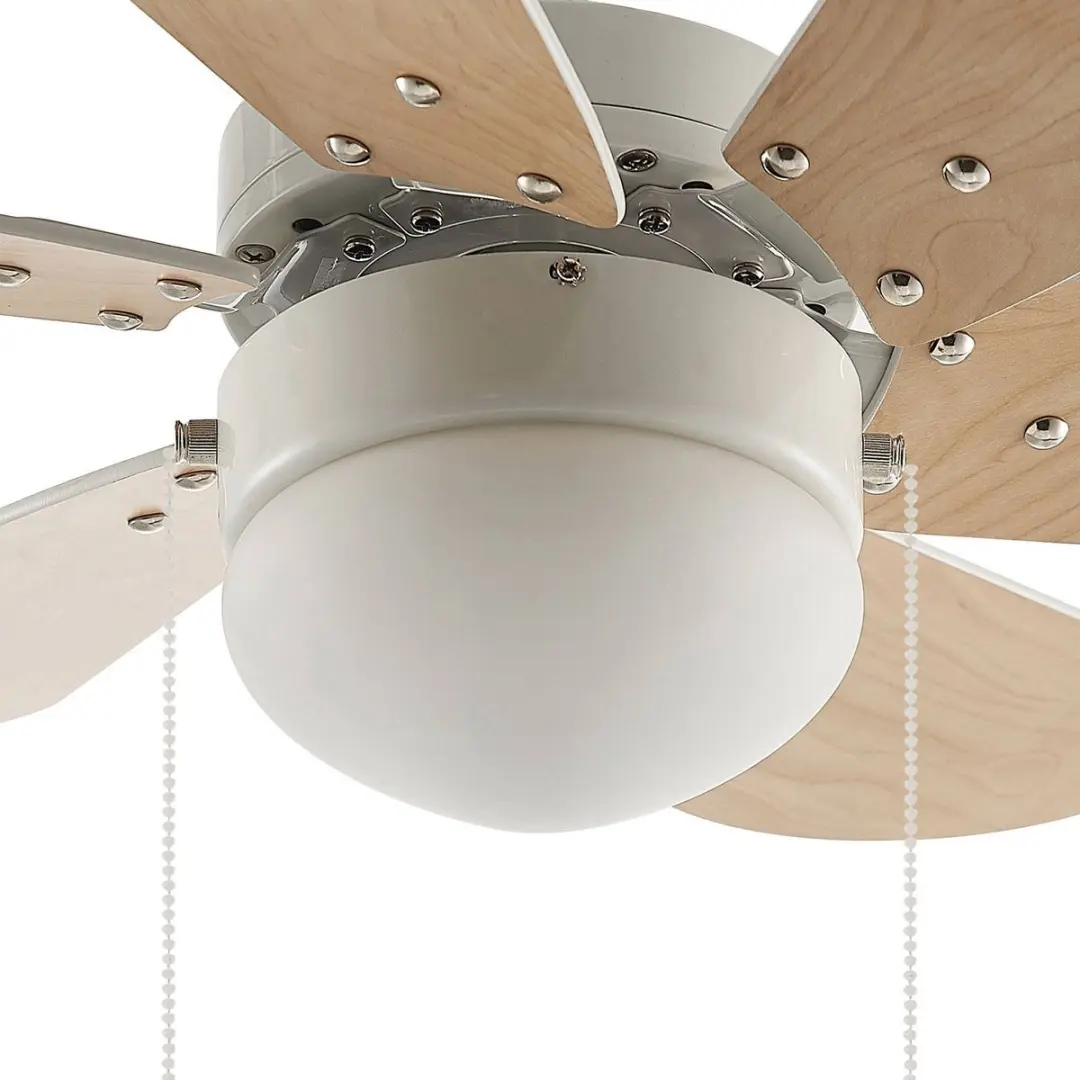 Lindby Plafondventilator 80cm - 6 Bladen - 3 Standen - Wit/Beuken