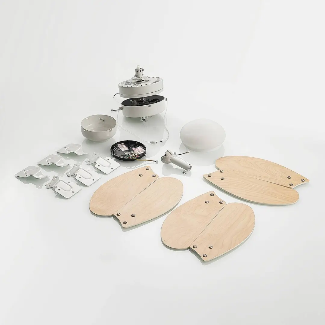 Lindby Plafondventilator 80cm - 6 Bladen - 3 Standen - Wit/Beuken