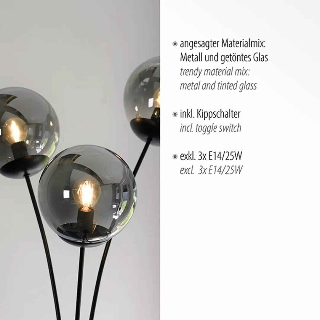 Just Light Big Widow Vloerlamp - 3 Lichtpunten 25W