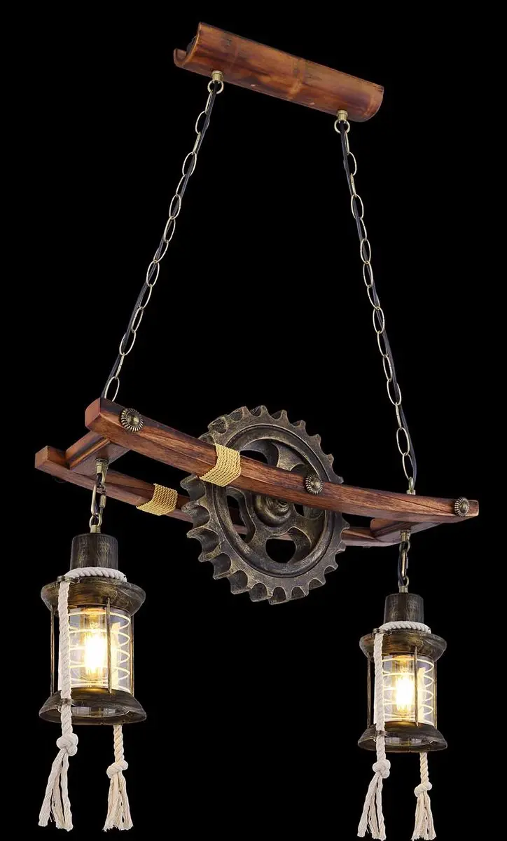 Globo Abella Hanglamp - 2x E27 - Bruin