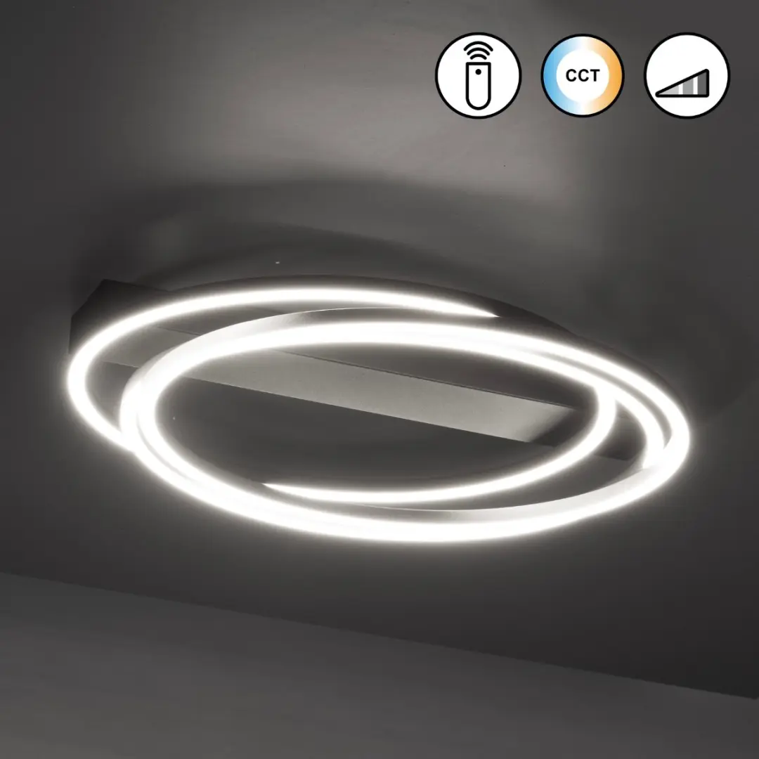 Fischer & Honsel Kiku LED Plafondlamp 44W - Ø56cm - Zwart