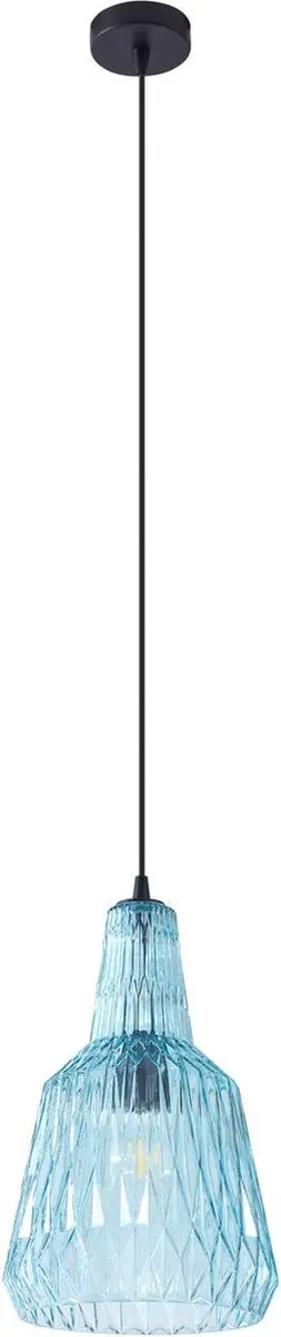 Lindby Hanglamp Glas Metaal 35cm E27 - Lichtblauw