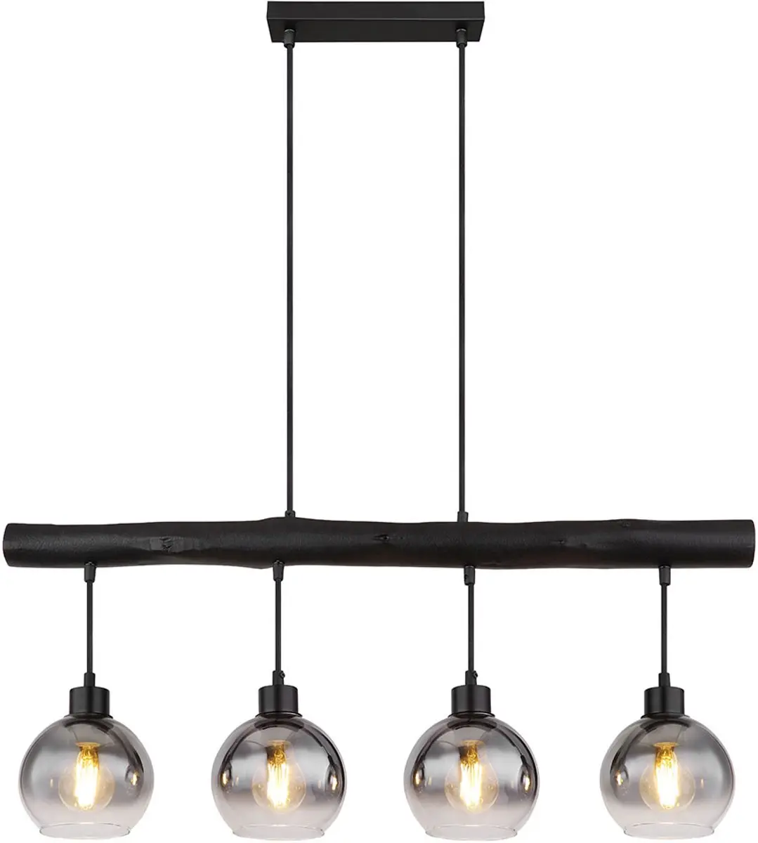 Globo Hanglamp Retro Hout 4x E27