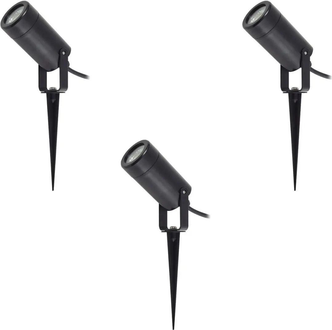 Lindby Buitenspots 3-lichts GU10 Zwart