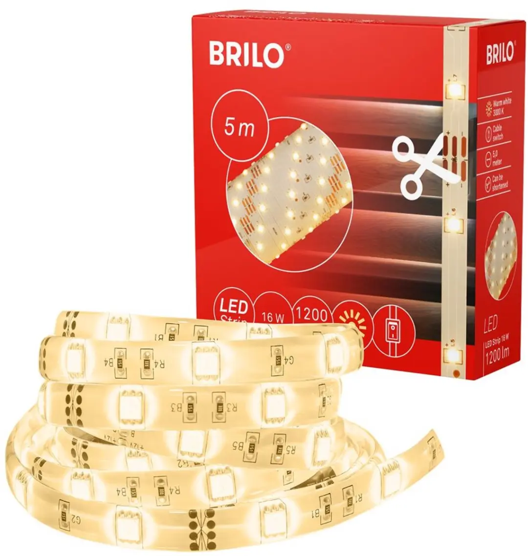 Briloner LED Superline LED-strip 5m - 3.000K Warm Wit