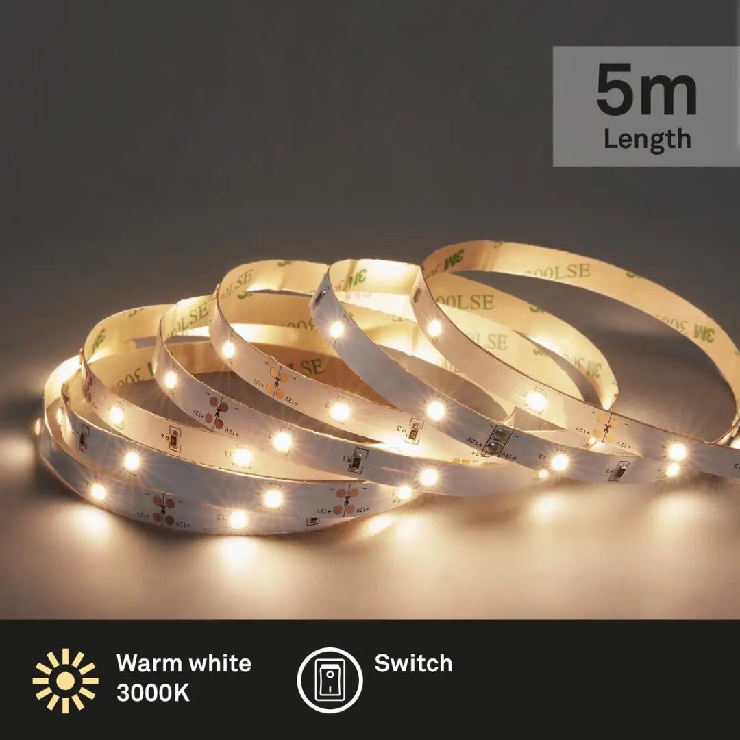 Briloner LED Superline LED-strip 5m - 3.000K Warm Wit