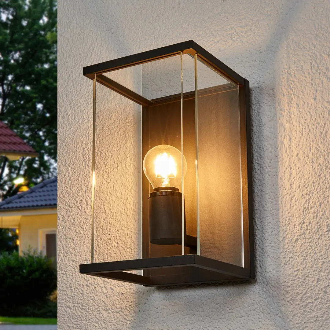 Lucande Wandlamp Buiten Aluminium Glas 1 Lichtpunt E27