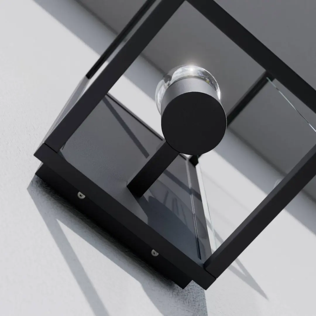 Lucande Wandlamp Buiten Aluminium Glas 1 Lichtpunt E27 - 30cm - Donkergrijs