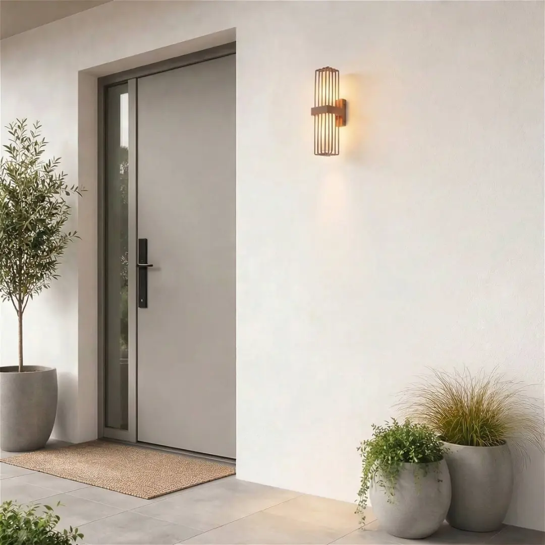 Lucande Wandlamp Buiten 2-Lichts E27 - Roest/Wit