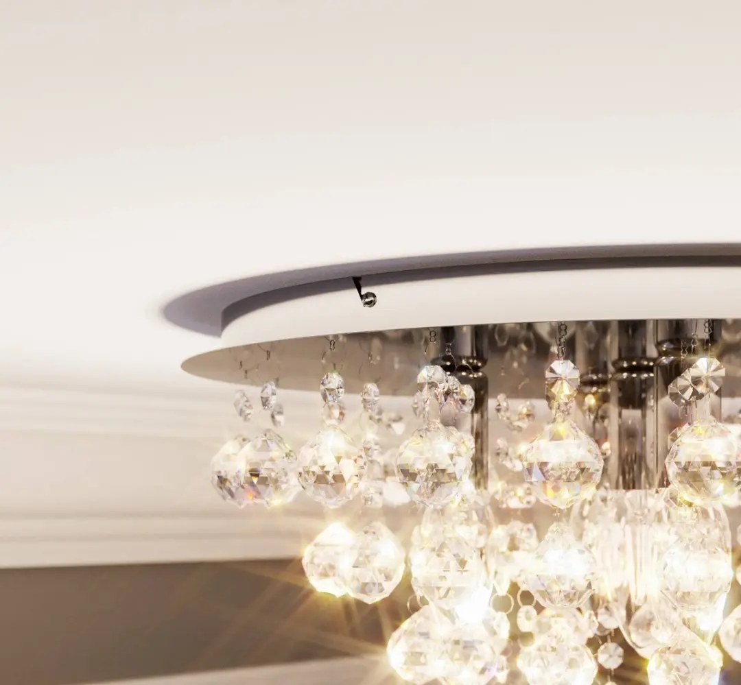 Lindby Plafondlamp 5-Lichts Metaal Acryl - Ø46cm - Chroom